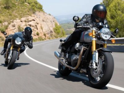 2020 Triumph Thruxton RS Matt Storm Grey and Silver Ice