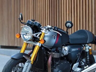 2020 Triumph Thruxton RS Matt Storm Grey and Silver Ice