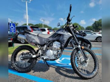 New 2024 Kawasaki Dual Sport Motorcycle KLX®300 Cypher Camo Gray