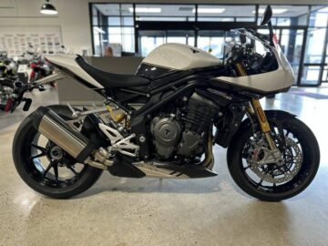 New 2022 Triumph Sportbike Motorcycle Speed Triple 1200 RR Crystal White Storm Grey