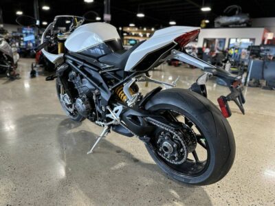 New 2022 Triumph Sportbike Motorcycle Speed Triple 1200 RR Crystal White Storm Grey