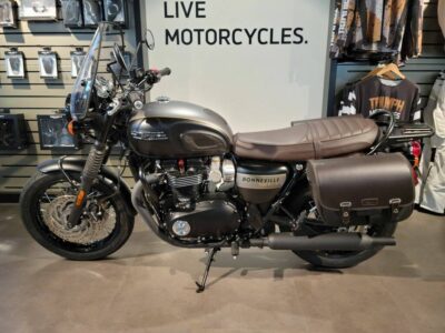 Used 2022 Triumph Standard Motorcycle Bonneville T120 Black Gold Line Matt Saphire Black / Ma